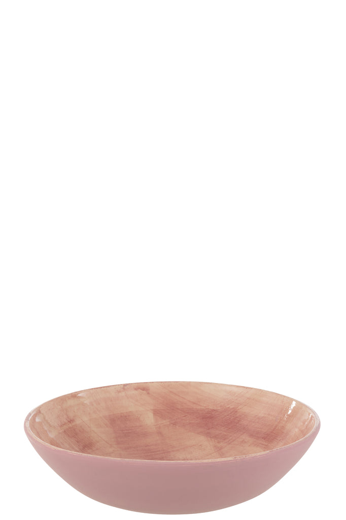 J-Line BOWL HANDPAINTED CERAMIC PINK
