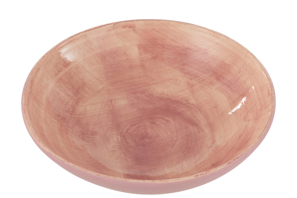 J-Line BOWL HANDPAINTED CERAMIC PINK
