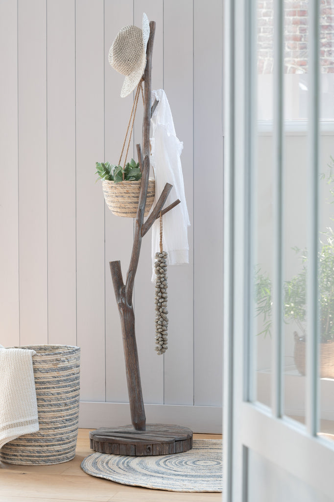 Set van 2 manden hangend Maïs Beige/Blauw