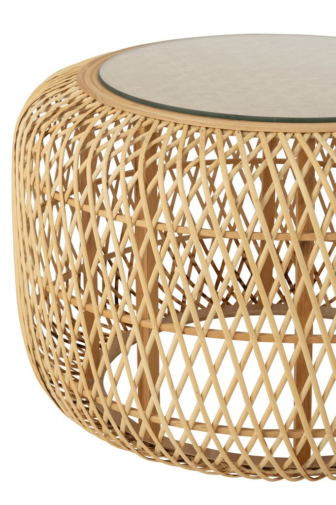 Set van 2 bijzettafels Afrika Bamboe/Dennenhout Natuurlijk