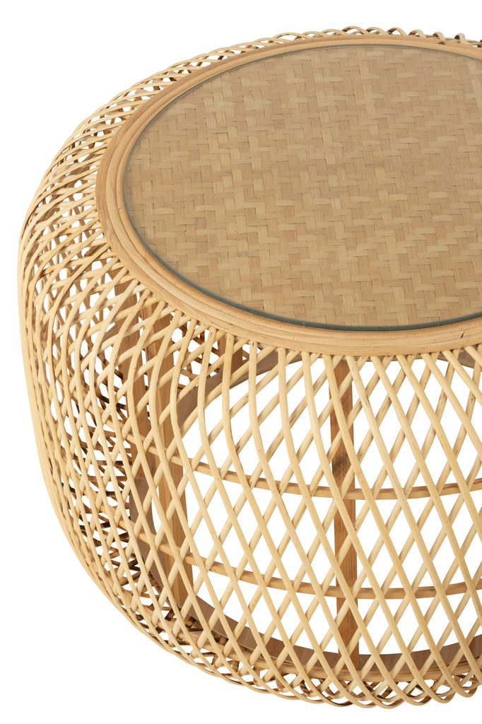 Set van 2 bijzettafels Afrika Bamboe/Dennenhout Natuurlijk