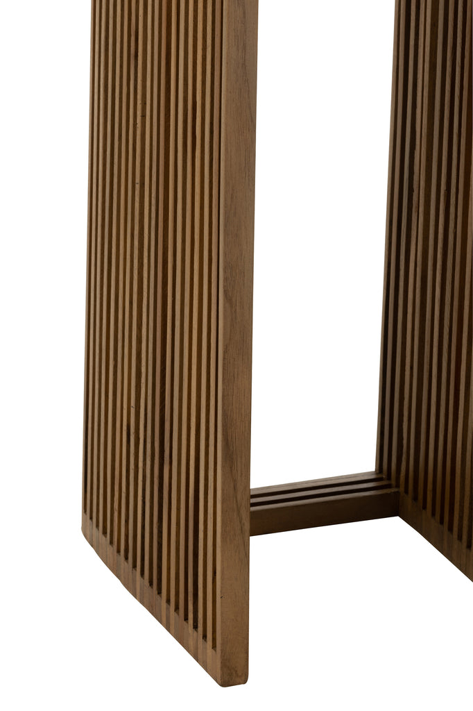 Set van 2 bijzettafels Kubus Recycle Teak Natuurlijk