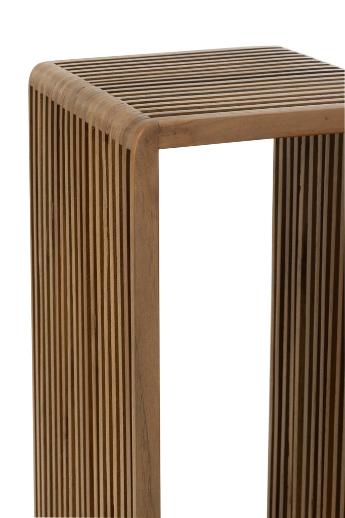 Set van 2 bijzettafels Kubus Recycle Teak Natuurlijk