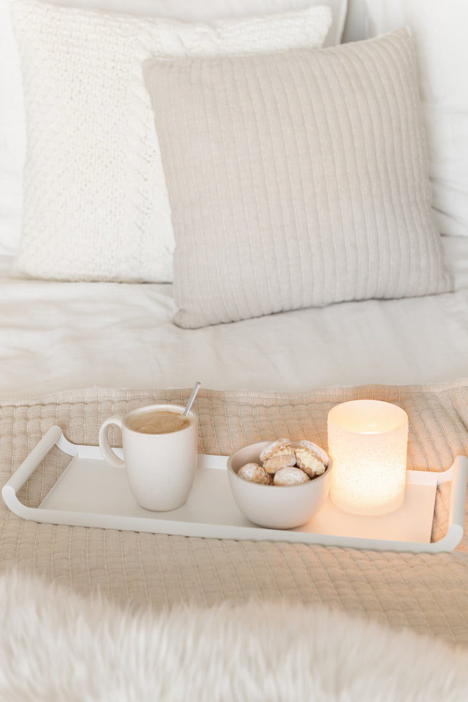 Set van 2 dienbladen Rechthoekig Metaal Wit