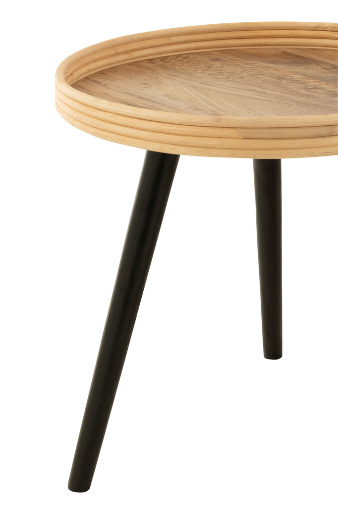 Set van 3 salontafels rond mangohout natuurlijk