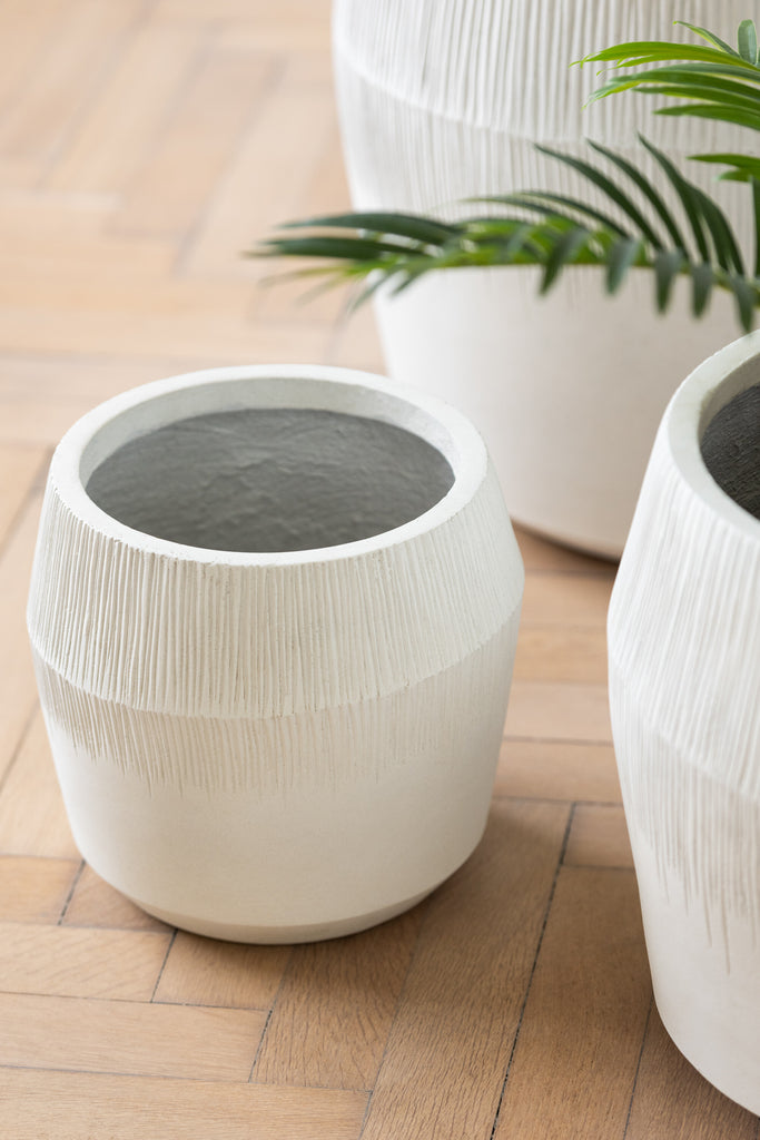 Set van 3 bloempot Fiber Clay Wit