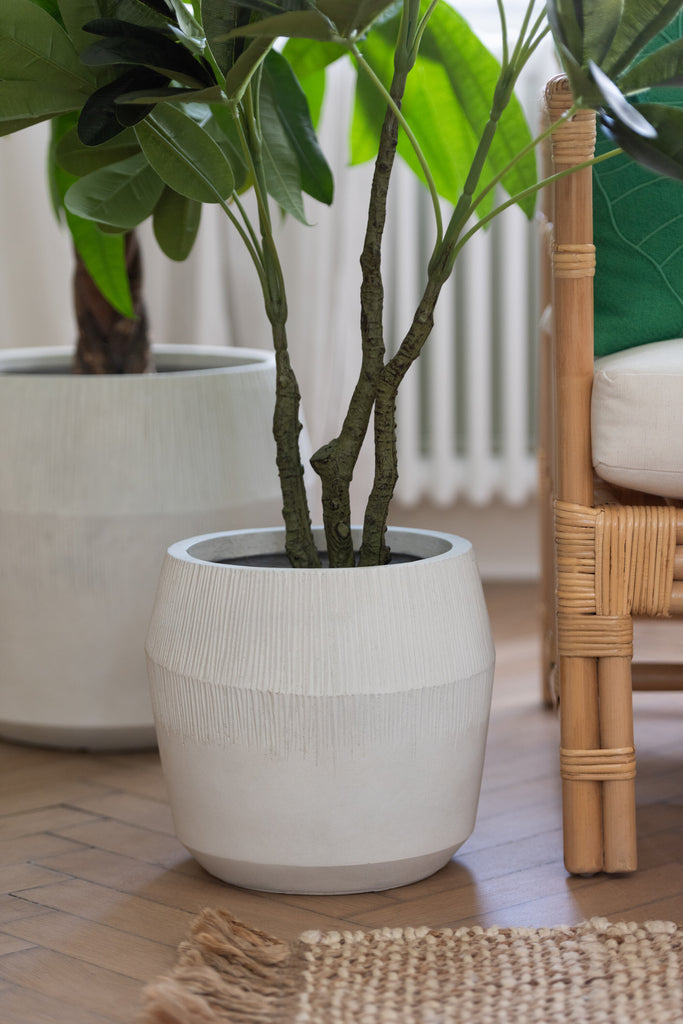 Set van 3 bloempot Fiber Clay Wit