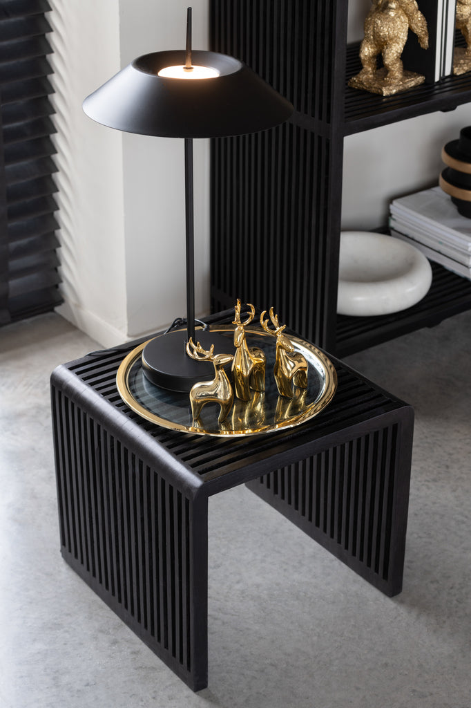 Set van 3 rendieren van hars met elektrolytisch verguld.