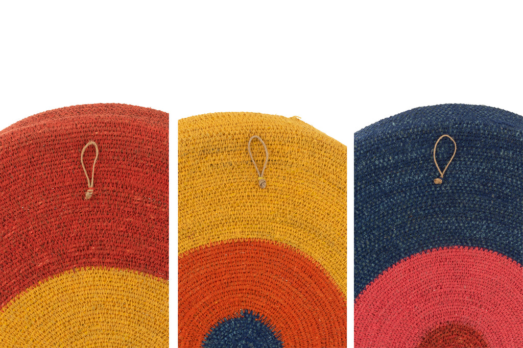 Set van 3 dienbladen wanddecoratie cirkels+lijnen zeegras mix