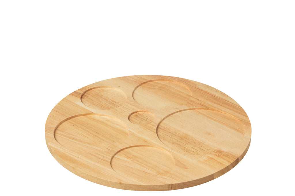 Set van 6 hapjes set + bamboe dienblad in doos keramiek groen