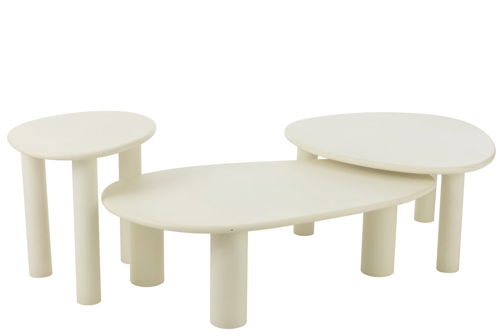 Bijzettafel Bali Mdf/Pvc Wit Groot