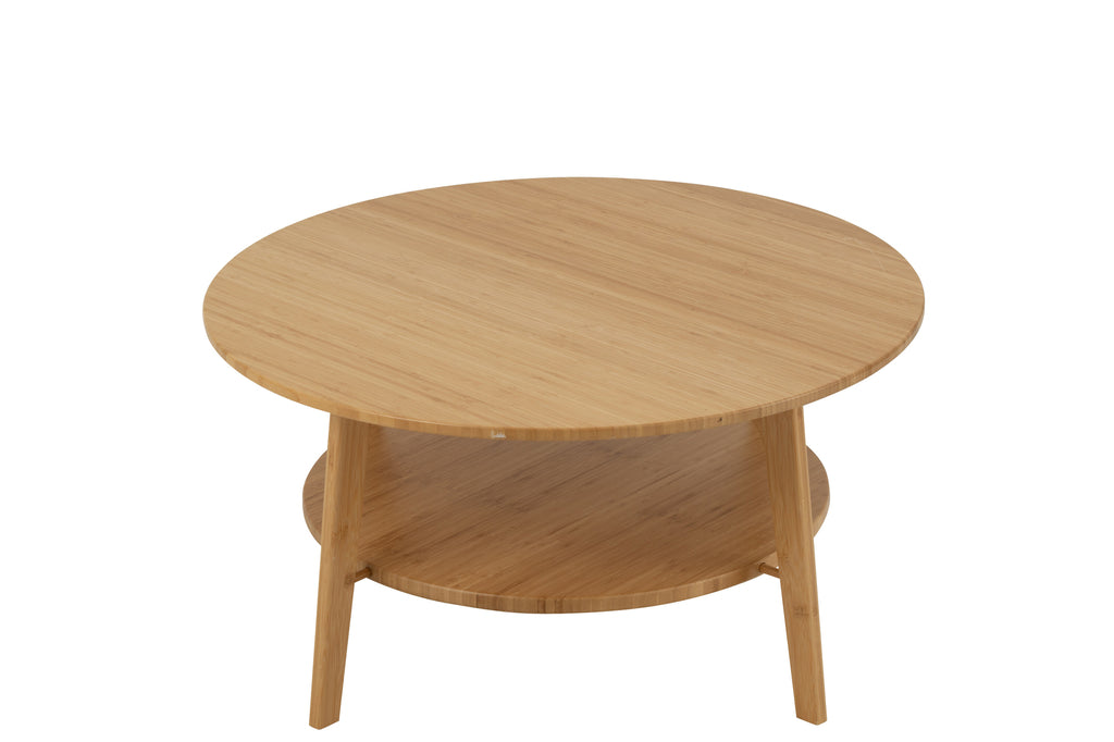 Side Table Round Bamboo Natural Large