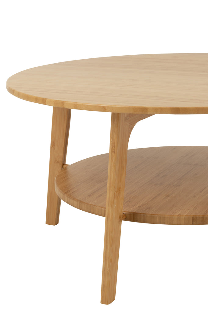 Side Table Round Bamboo Natural Large