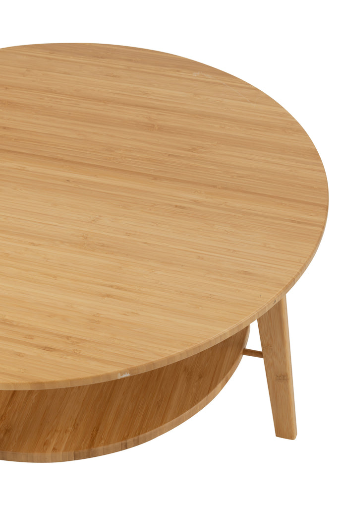 Side Table Round Bamboo Natural Large