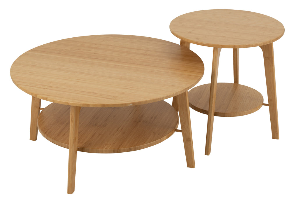 Side Table Round Bamboo Natural Large