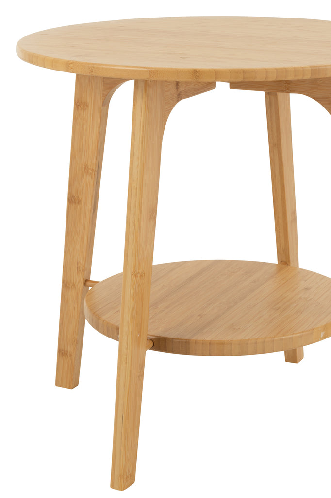 Side Table Round Bamboo Natural Small