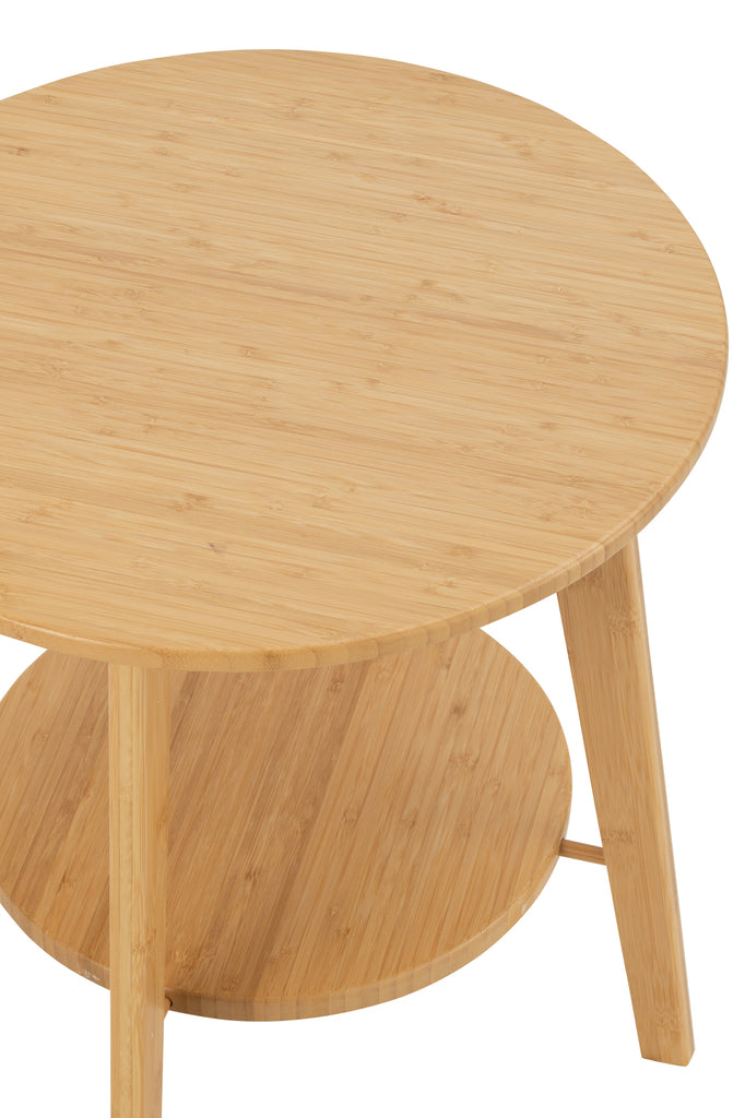 Side Table Round Bamboo Natural Small