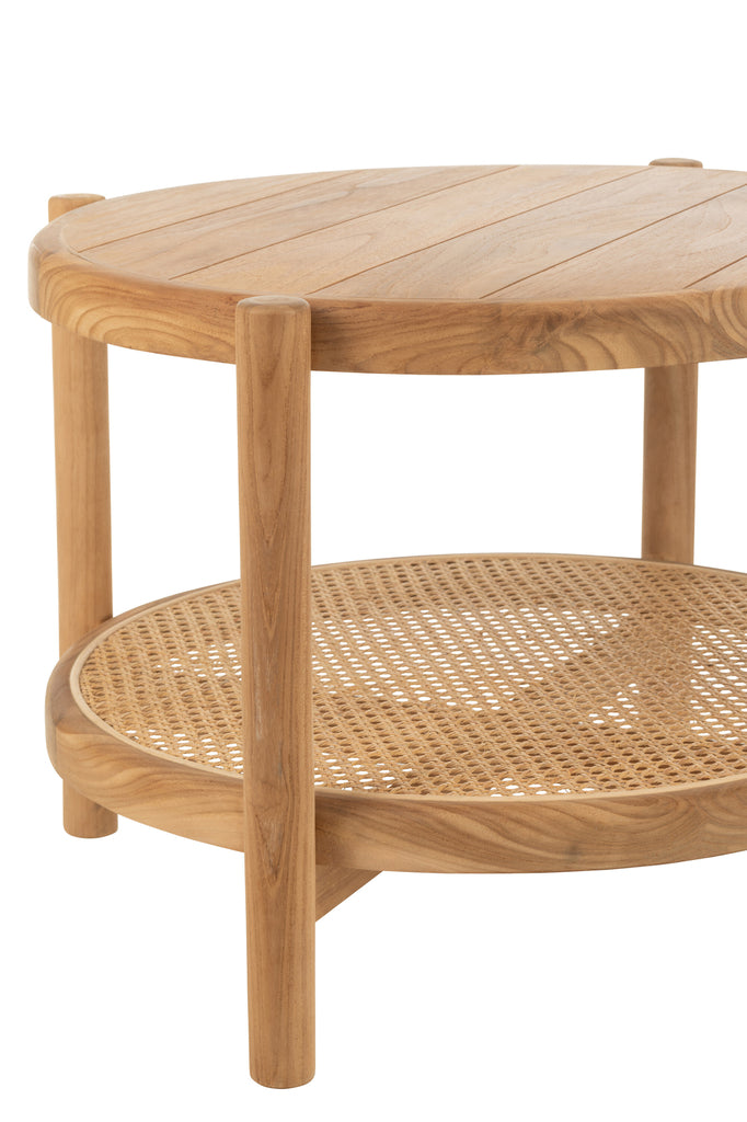 Side Table Round Teak Natural