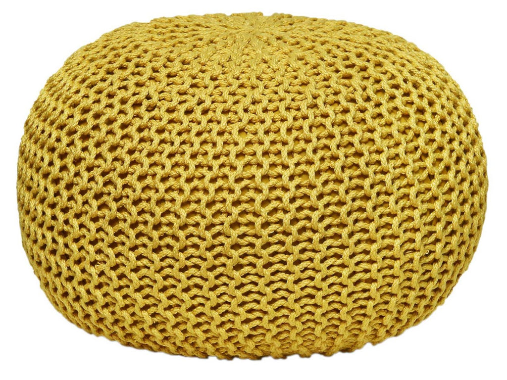 Sitzpouf Pouf Gebreide kruk Gebreide poef Ø 55cm PREMIUM Binnen Terras Zwembad Tuin Duurzaam