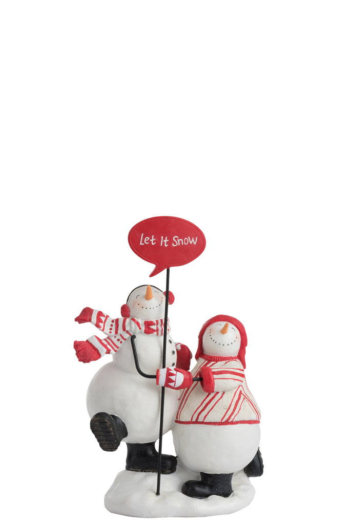 Sneeuwpoppen met bord Poly Wit/Rood