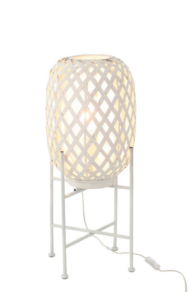 Staande lamp bamboe wit