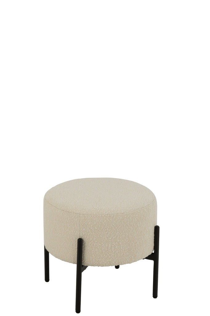 Kruk Boucle Triplex/Polyester Wit/Zwart