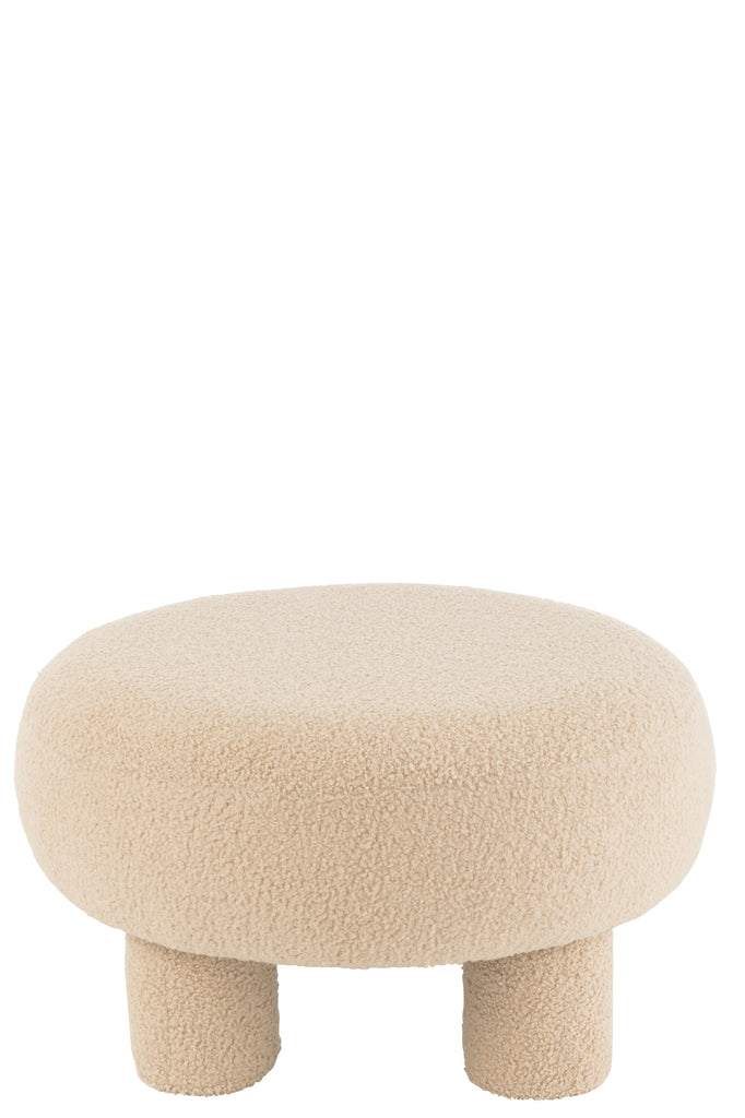 Kruk Ronde Teddy Poten Boucl - Warm Beige