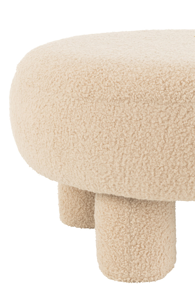 Kruk Ronde Teddy Poten Boucl - Warm Beige