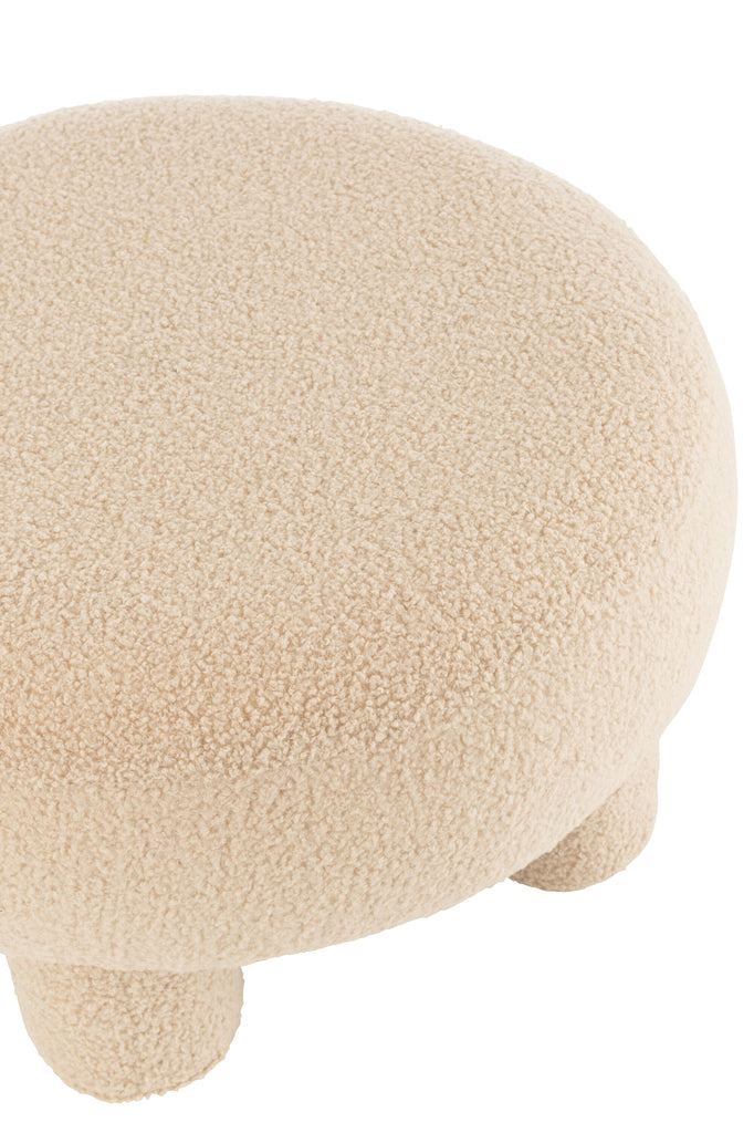 Kruk Ronde Teddy Poten Boucl - Warm Beige