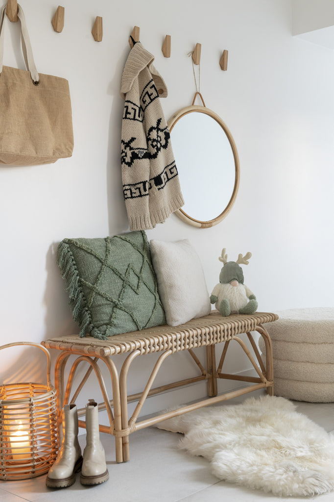 Kruk Ronde Teddy Polyester Wit