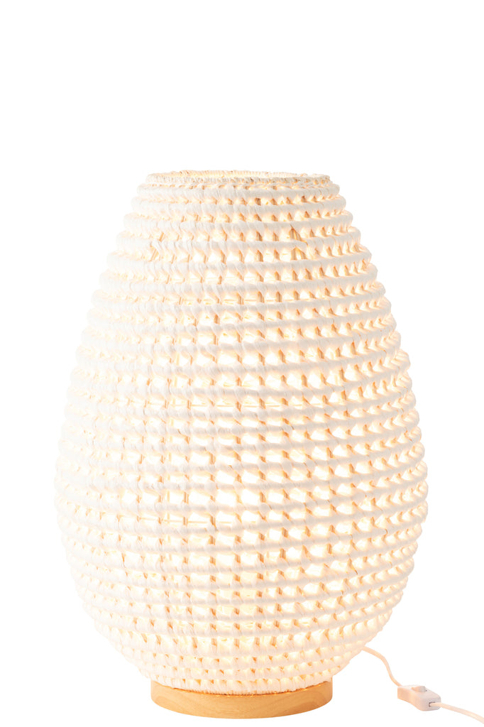 Tafellamp Gevlochten Metaal Wit