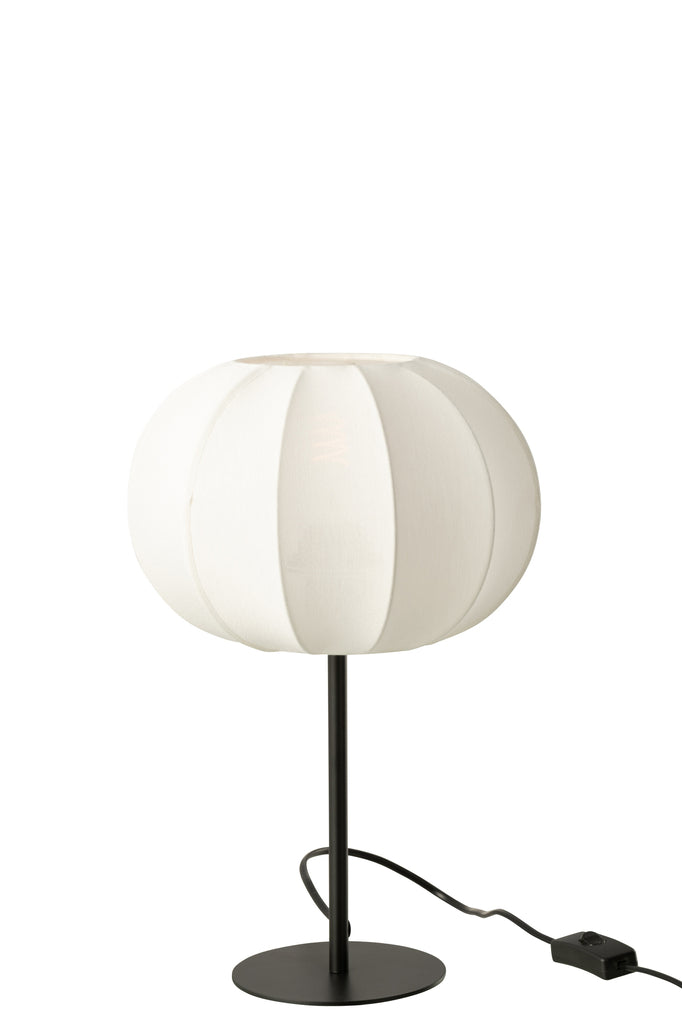 Table Lamp Lantern Metal/Textile White Small