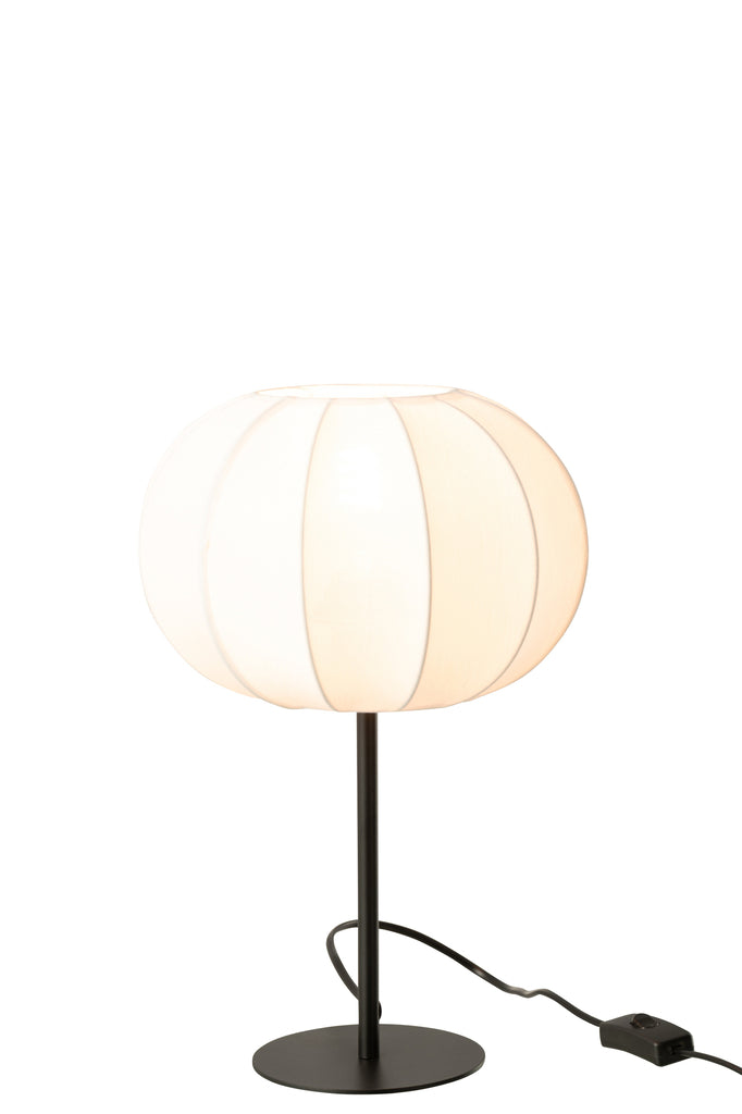 Table Lamp Lantern Metal/Textile White Small