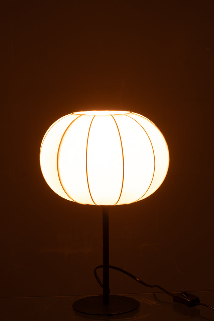 Table Lamp Lantern Metal/Textile White Small