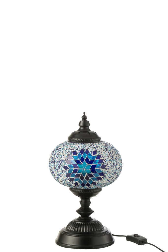 Tafellamp Mozaïek Glas/Metaal Blauw