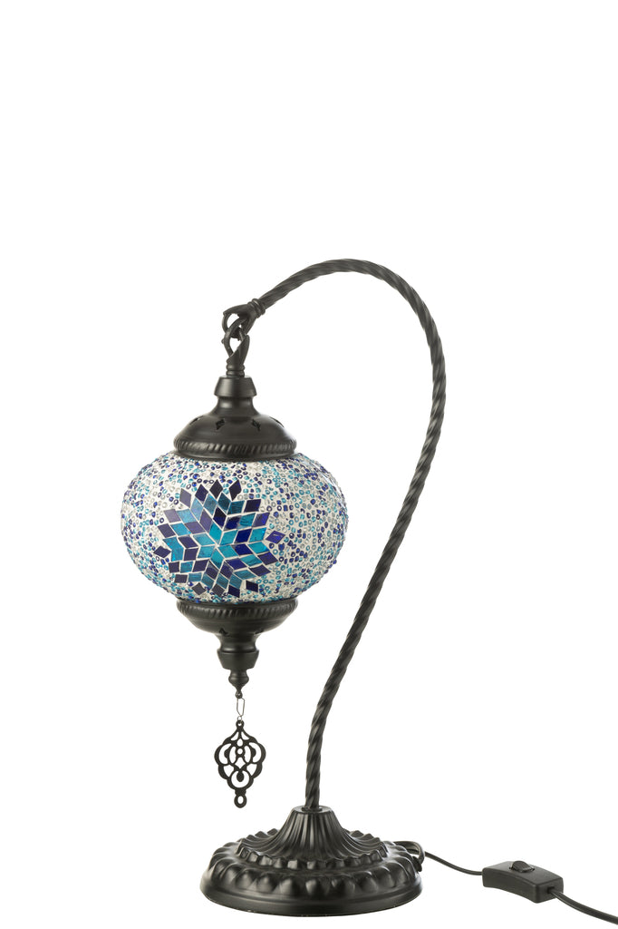 Tafellamp Mozaïek Hangend Glas/Metaal Blauw