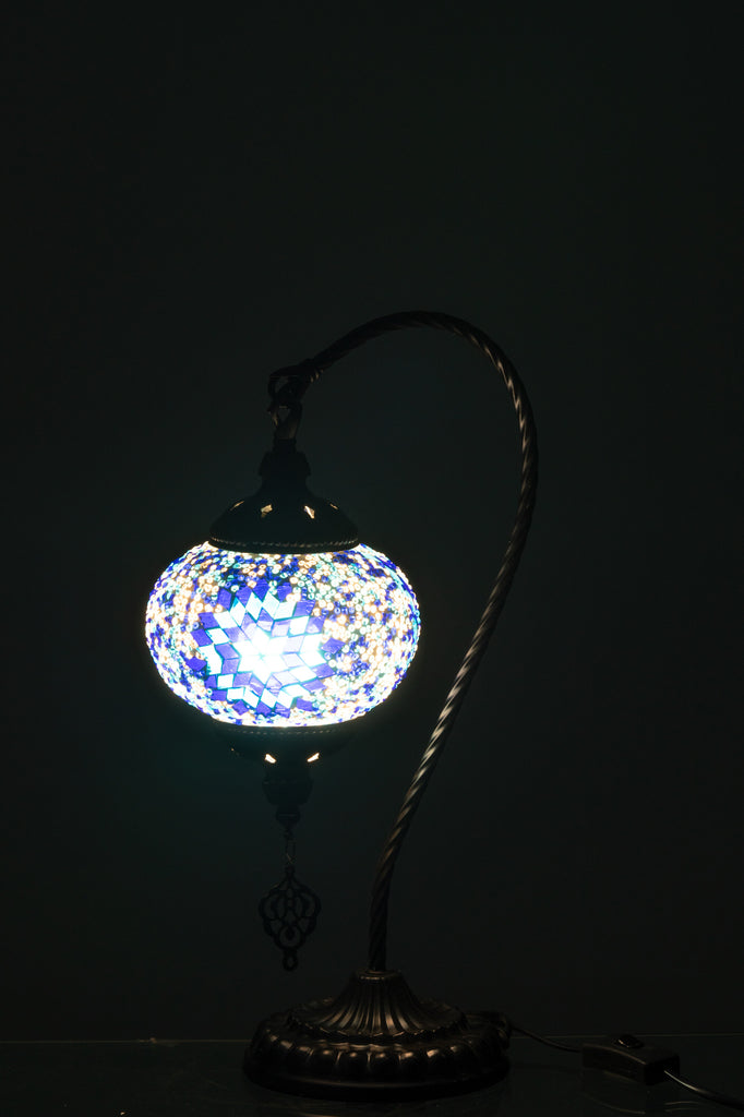 Tafellamp Mozaïek Hangend Glas/Metaal Blauw