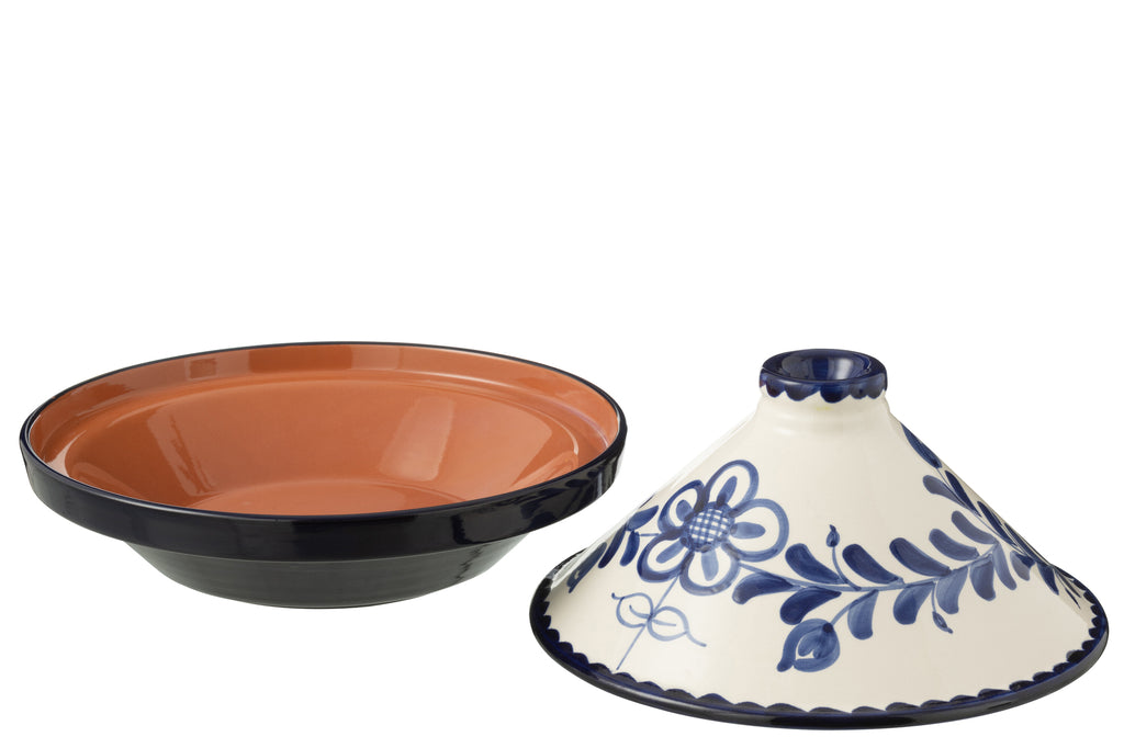 Tajine Granada Keramiek Wit/Kobaltblauw