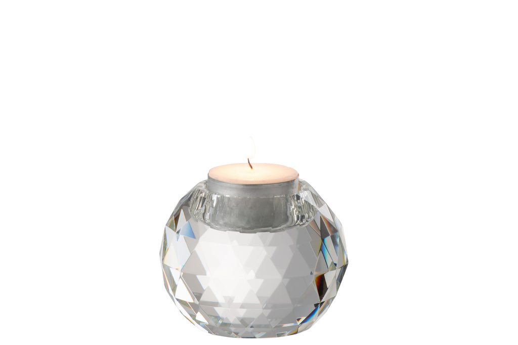 Theelichthouder Bal Kristal Transparant