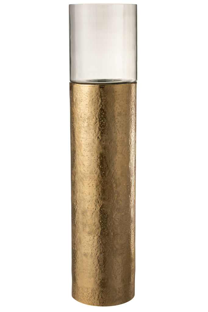 Theelichthouder Mila Aluminium/Glas Goud