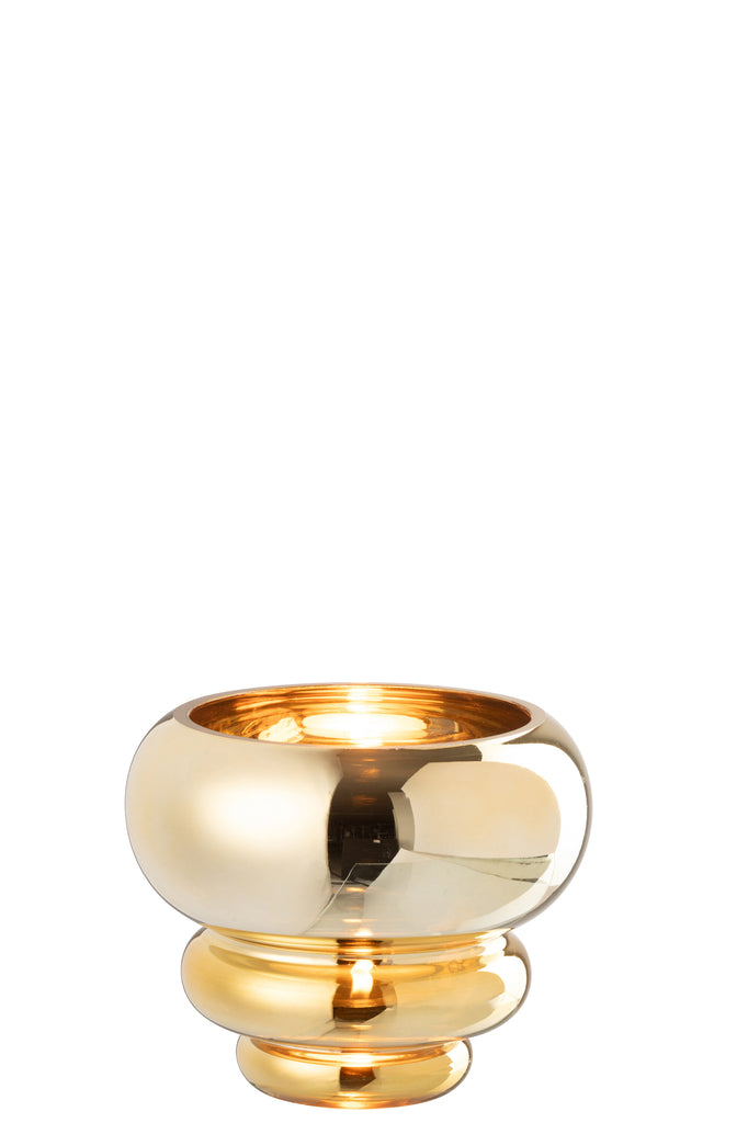 Theelichthouder / Vaas Julia Glas Goud