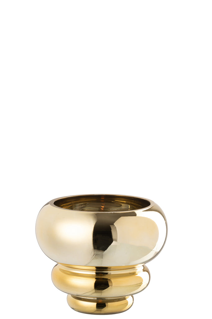 Theelichthouder / Vaas Julia Glas Goud