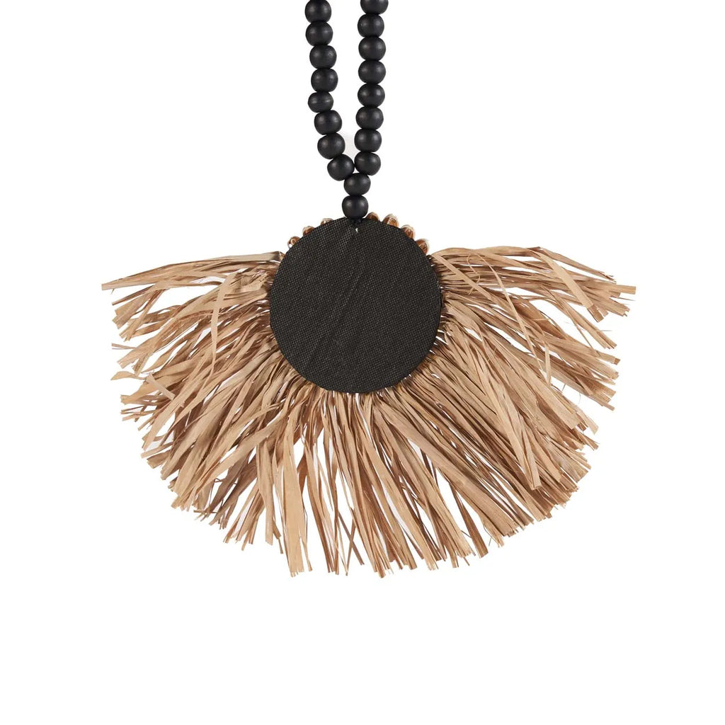 De Raffia Mahkota Tassel - Natural Black