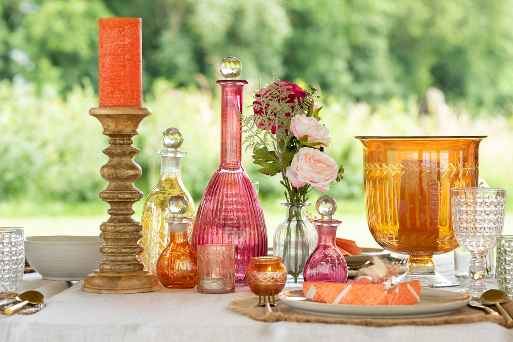Theelichthouder Bladeren Recht Glas Mix Assortiment Van 3