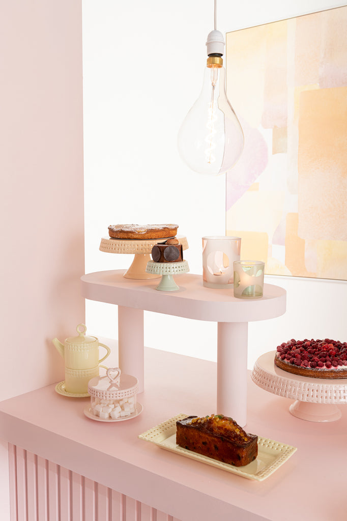 Theelichthouder Rond Glas Mix Pastel Klein Assortiment Van 3