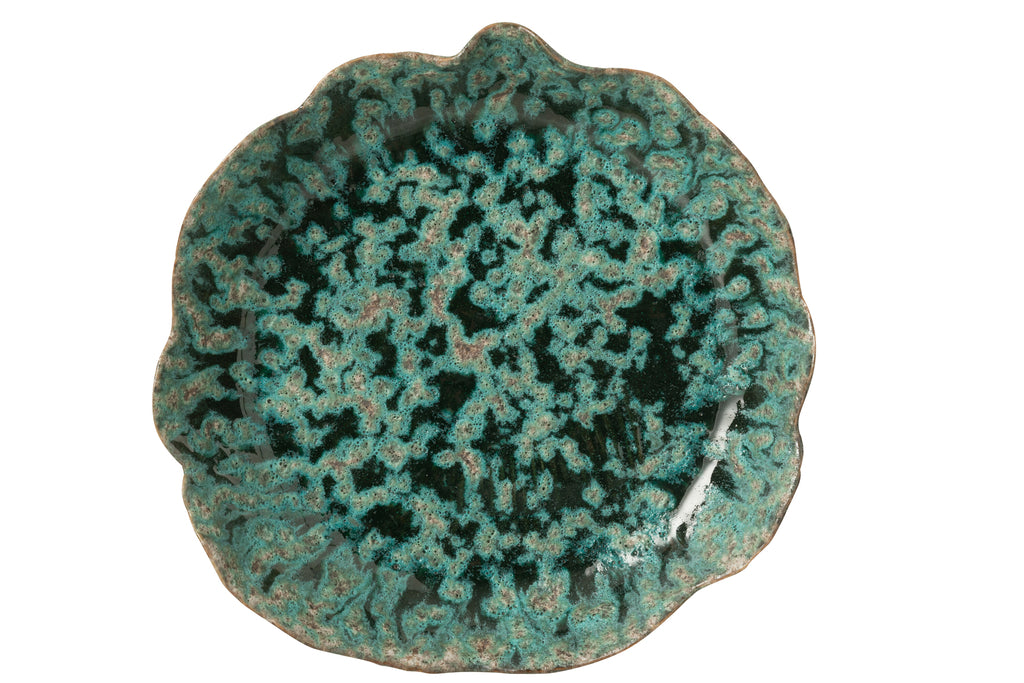 Tray Decorative Naga Ceramic Azur/Brown Large