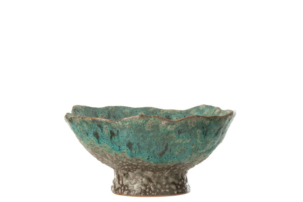 Tray Decorative Naga Ceramic Azur/Brown Small