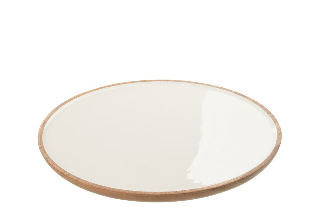 Lade Kos Hout Bruin/Wit Groot