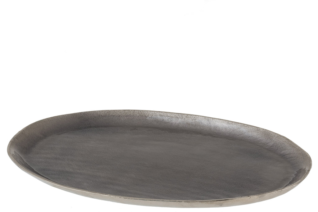 Lade Ovaal Aluminium Grijs