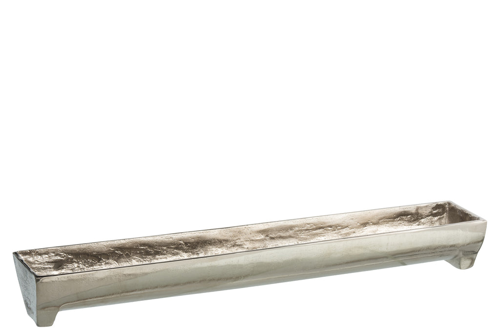 Lade Rechthoekig Afgerond Aluminium Zilver